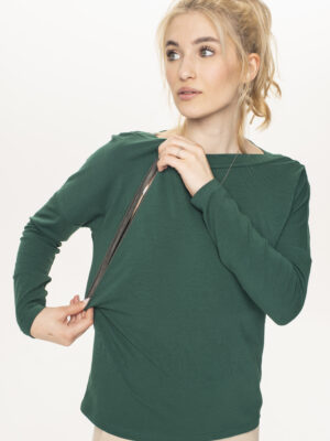 Breastfeeding maternity blouse, roheline lukkudega imetamispluus, mis sobib juba raseduse ajal.