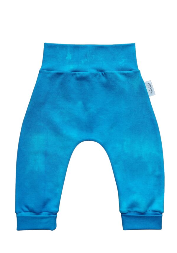 Handmade aqua blue baby pants - most comfy.
