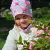 Flowers hat scarf girl children spring autumn fall headwear