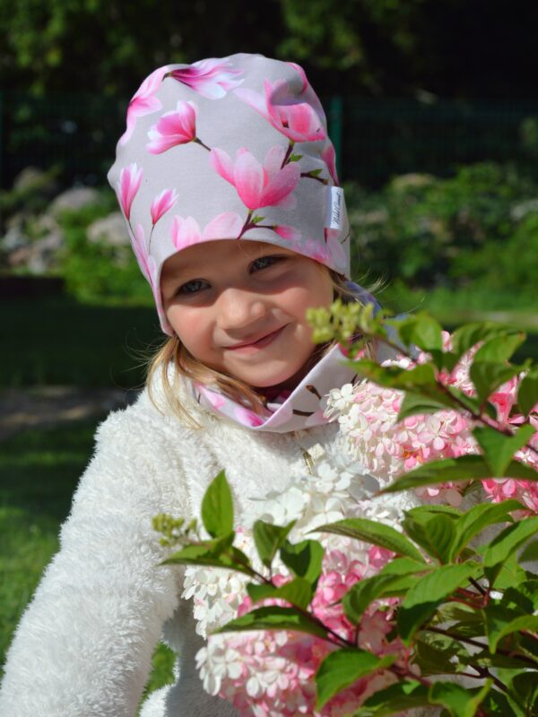 Flowers hat scarf girl children spring autumn fall headwear