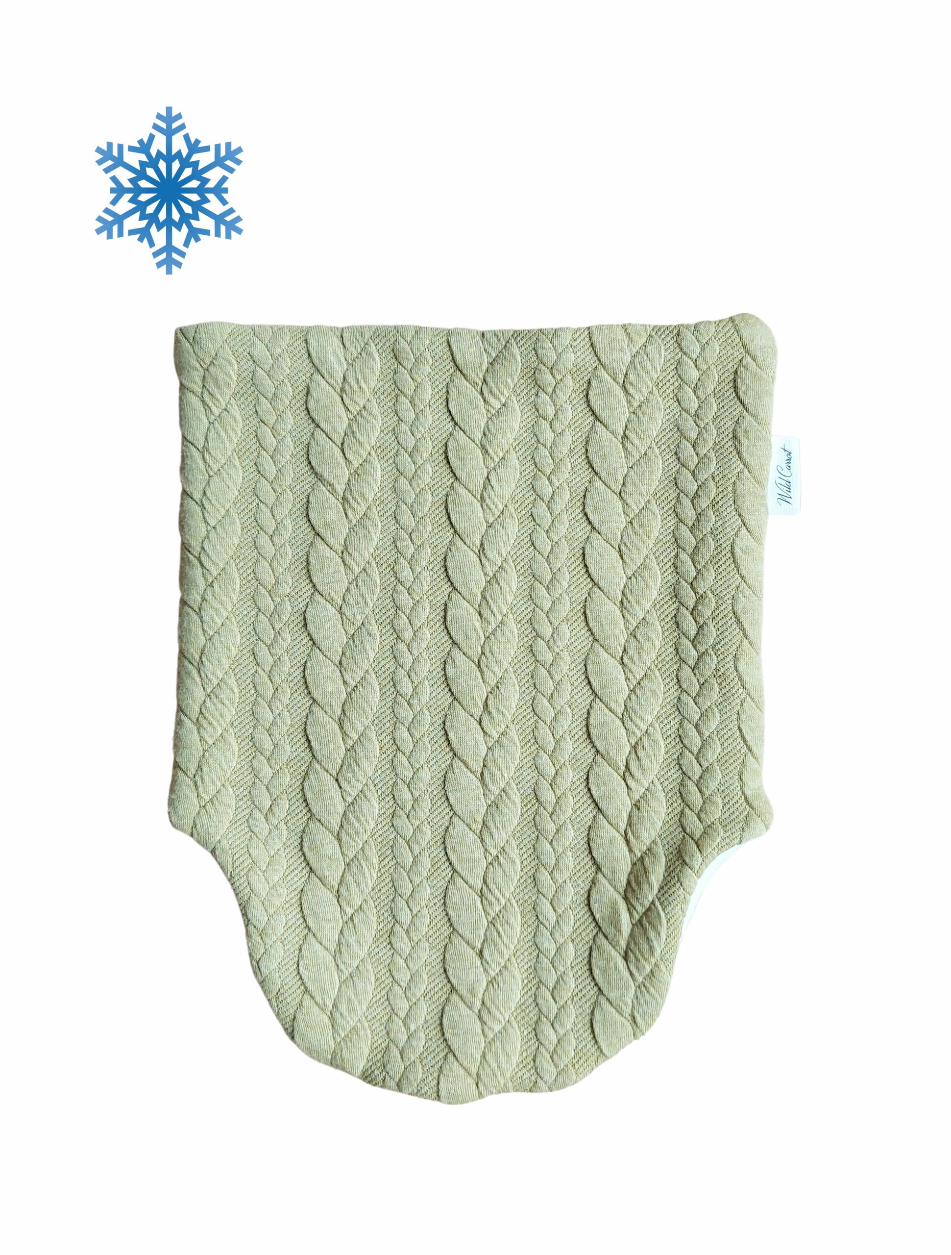 Puuvillafliisi voodriga kootud palmikutega kangast soe ja paks talve torusall.